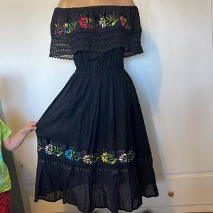 LOVELY  Mexican Fiesta embroidered  top and bottom DRESS